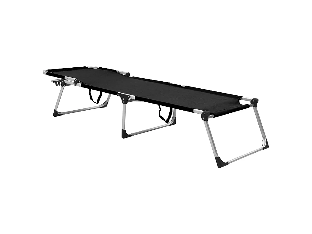 Extra hoher Klappsessel für Senioren aus schwarzem Aluminium