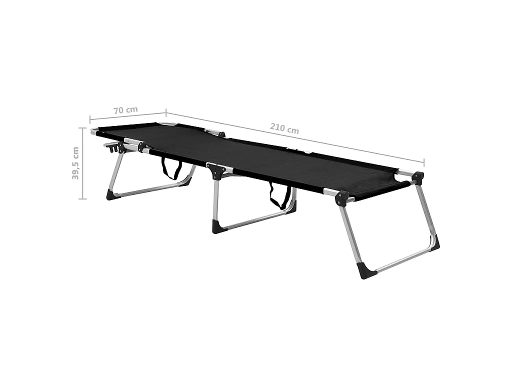 Extra hoher Klappsessel für Senioren aus schwarzem Aluminium