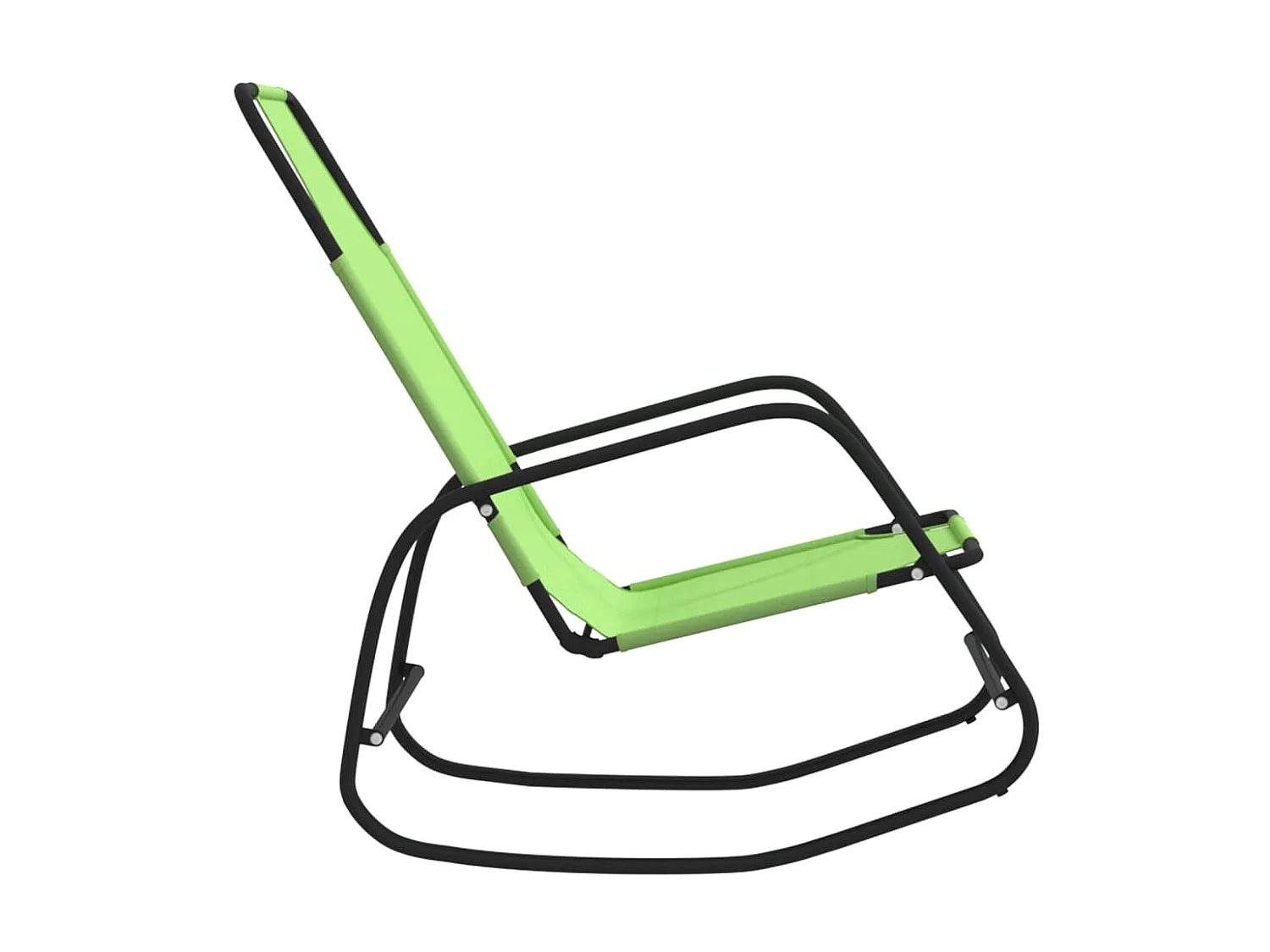 Chaise longue à bascule Vert Acier et textilène