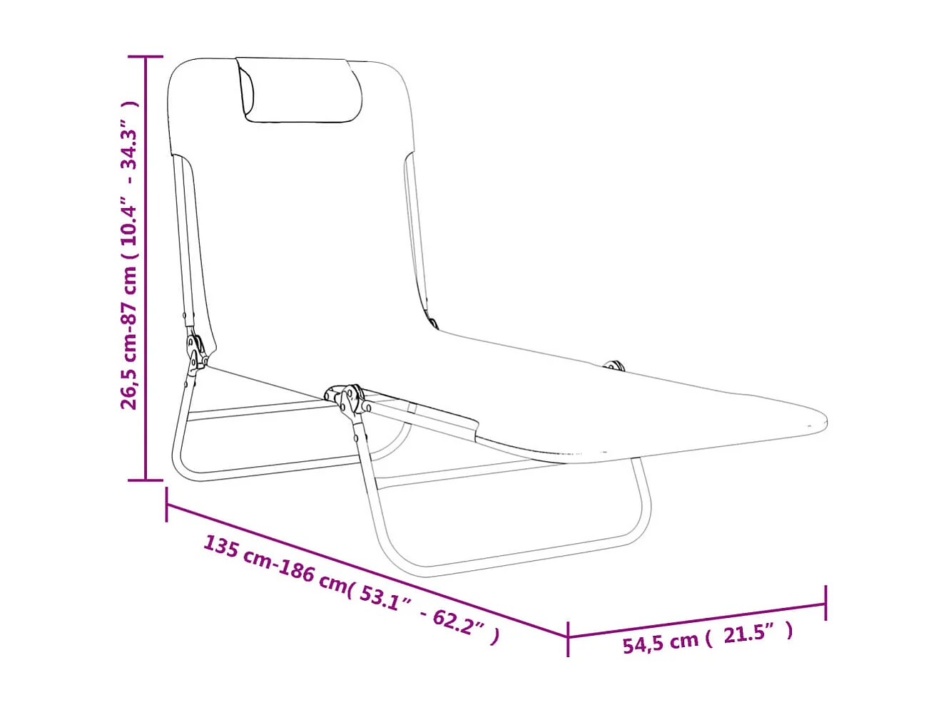 Tumbonas plegables 2 piezas textileno y acero marrón