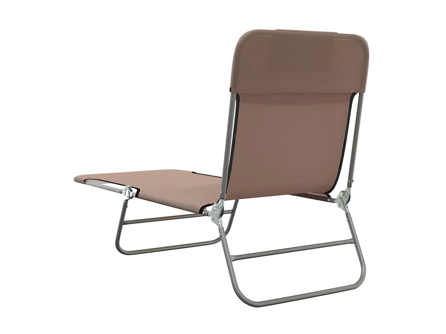 Chaises longues pliables 2 pcs marron textilène et acier