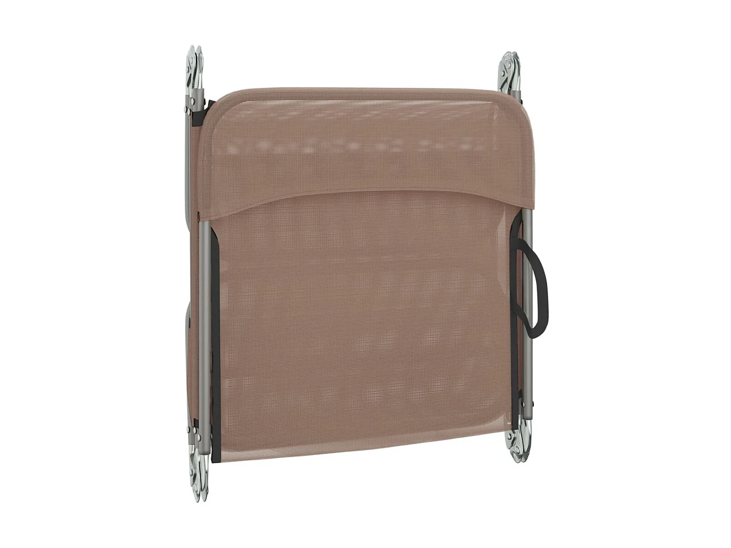 Chaises longues pliables 2 pcs marron textilène et acier