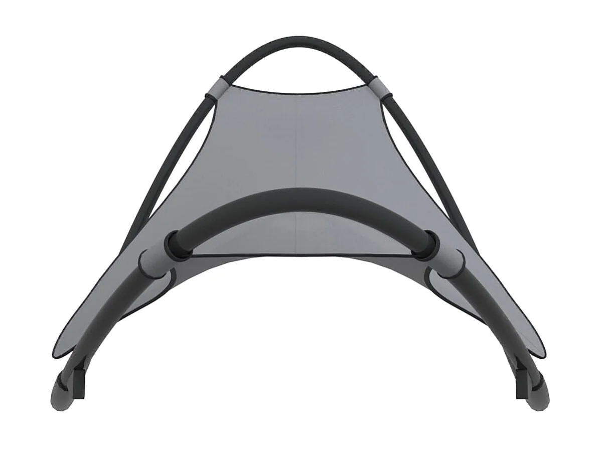 Chaise longue à bascule avec roues Acier et textilène Gris