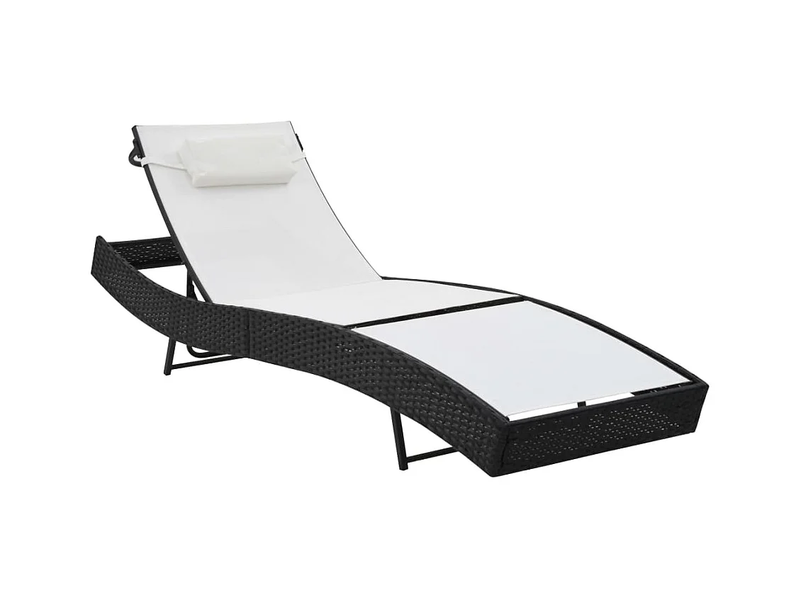 Poltrona lounge con cuscino In resina intrecciata Nera