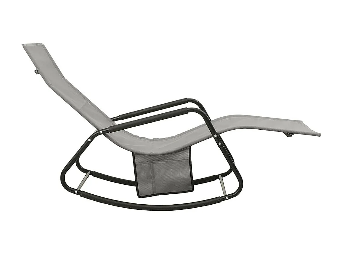 Espreguiçadeira em aço e têxtil cinza