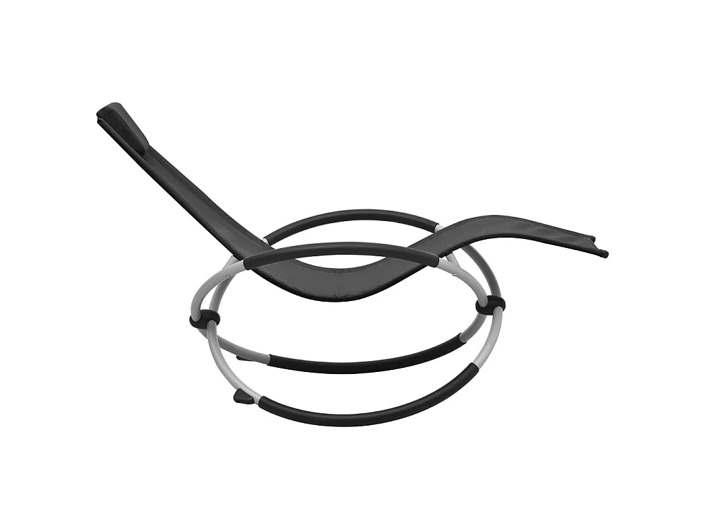 Chaise longue pour enfants Acier Noir