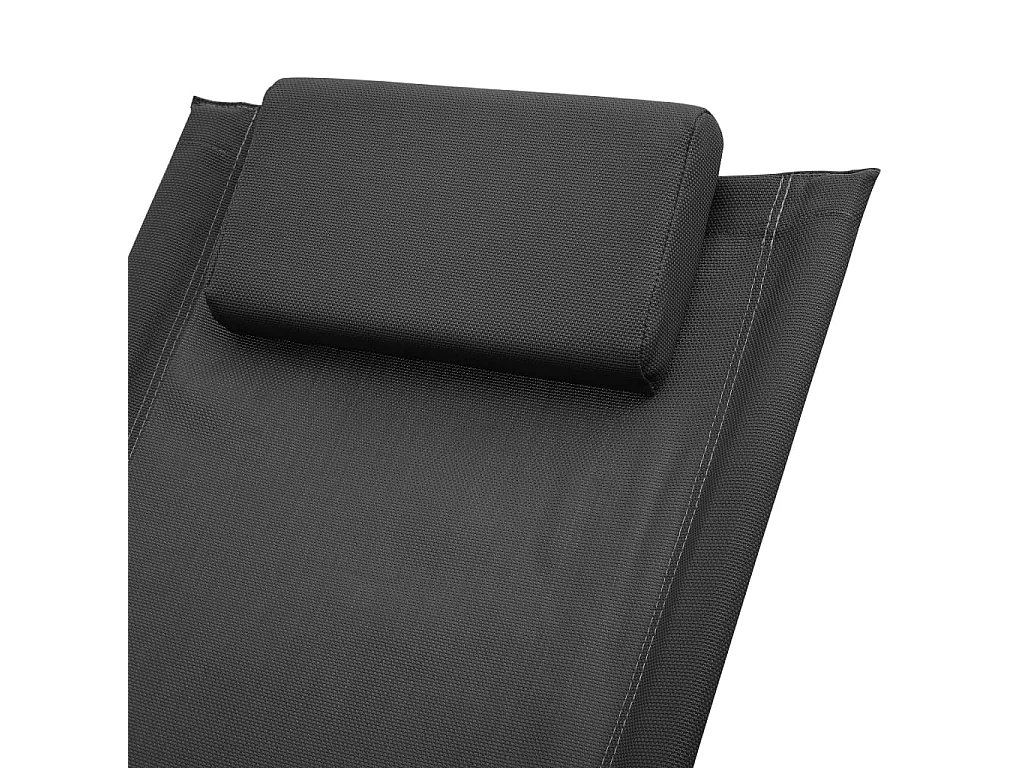 Chaise longue pour enfants Acier Noir