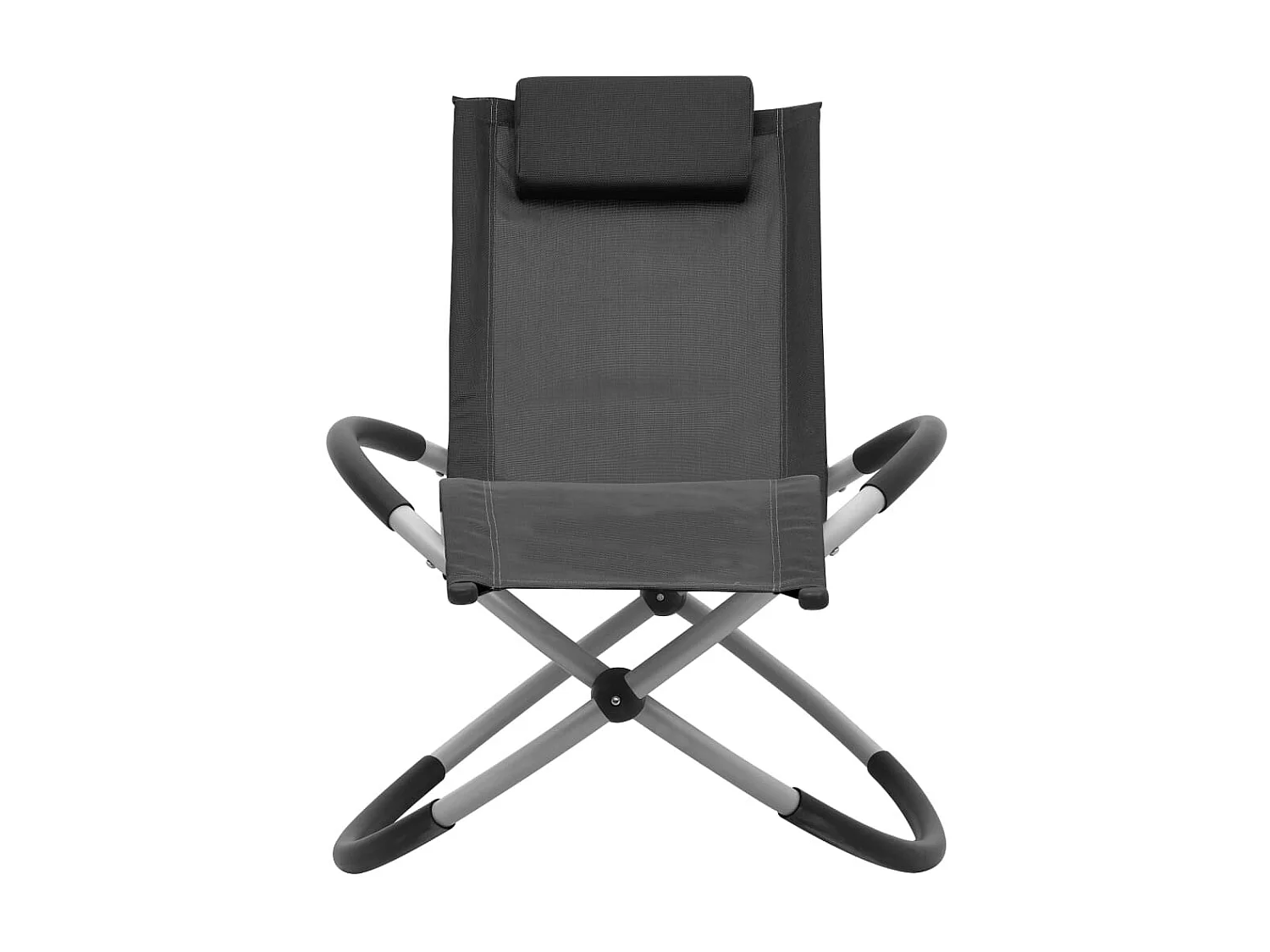 Chaise longue pour enfants Acier Noir