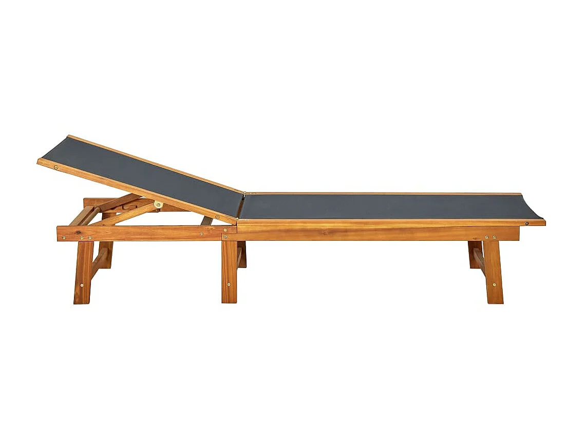 Loungestoel met tafel Massief acaciahout en textiel