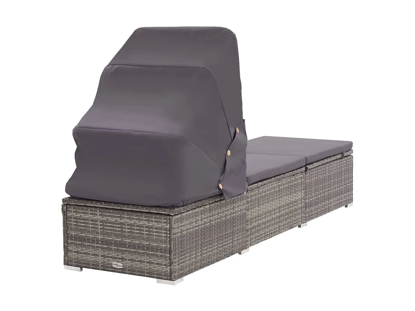 Poltrona com dossel e almofada Resina vime Cinza