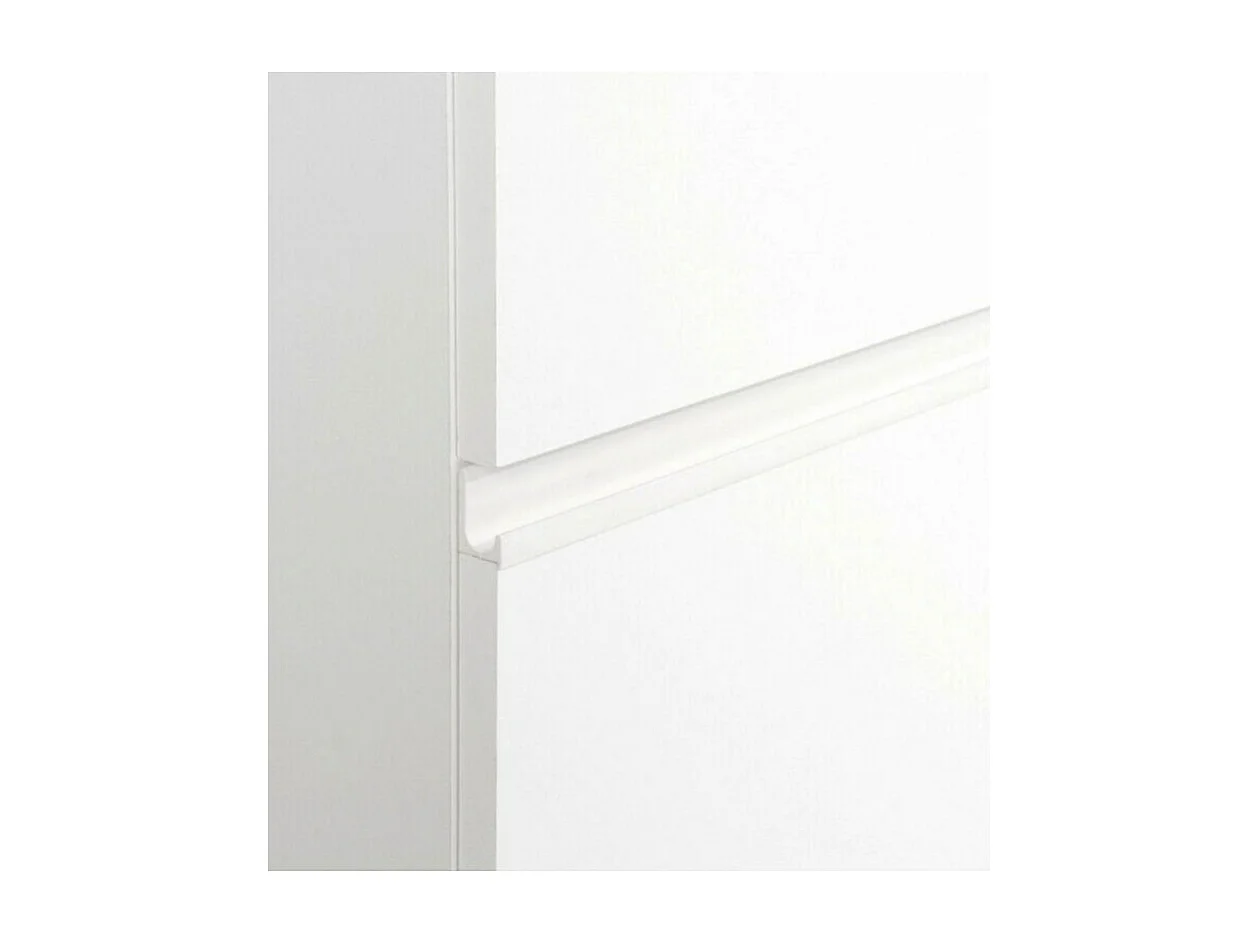 Armoire 200 cm 2 portes coulissantes 3 tiroirs décor blanc - THOR