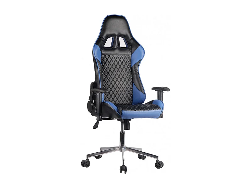 Fauteuil de bureau gaming noir et bleu dossier inclinable - GAME OVER