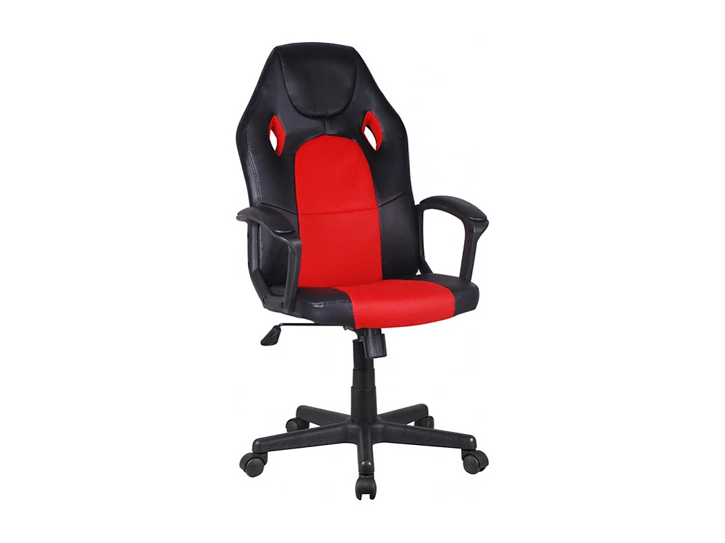 Fauteuil gaming rouge et noir en simili avec assise réglable - GLITCH