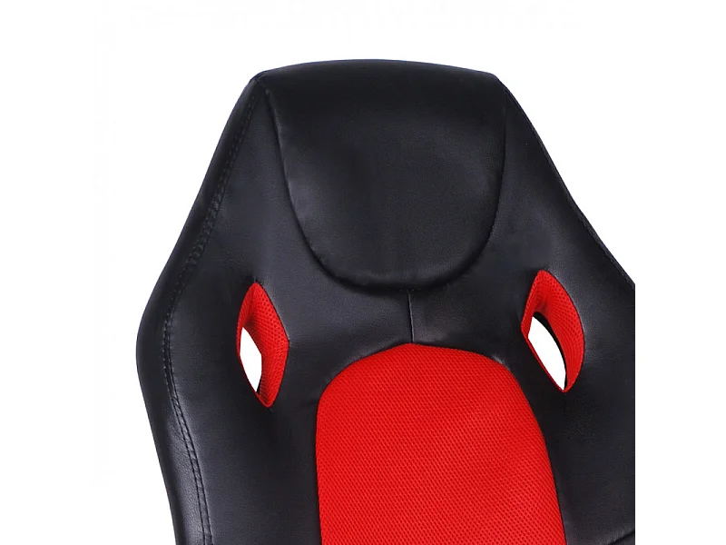 Fauteuil gaming rouge et noir en simili avec assise réglable - GLITCH