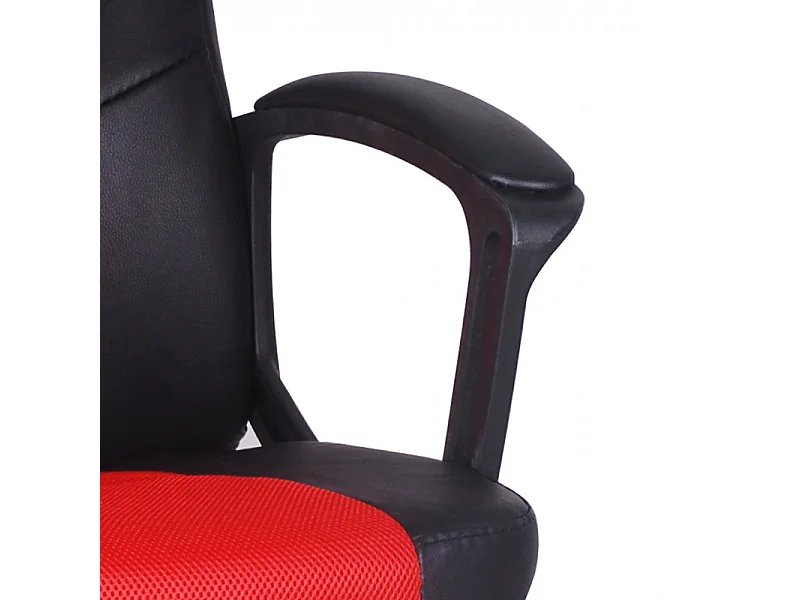 Fauteuil gaming rouge et noir en simili avec assise réglable - GLITCH
