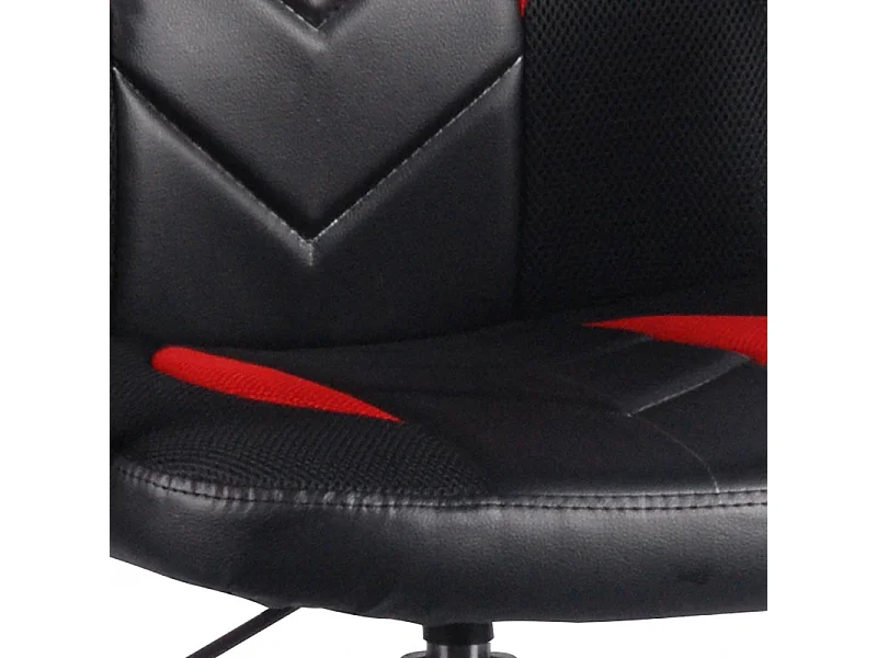 Fauteuil de bureau en simili noir et rouge avec roulettes - MASTER