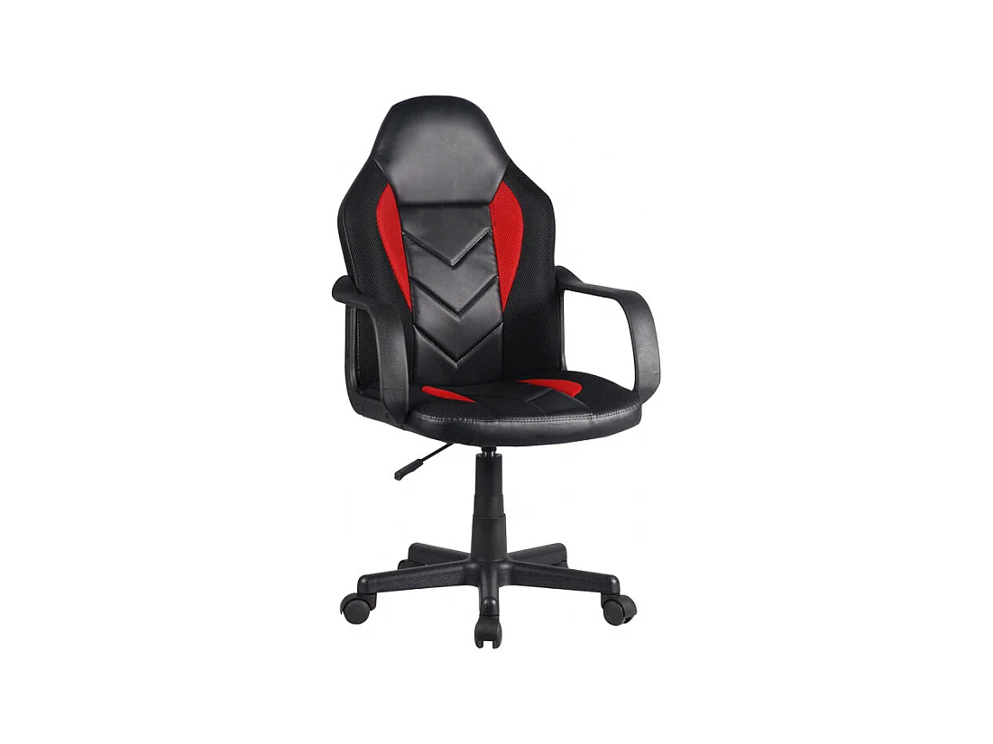Fauteuil de bureau en simili noir et rouge avec roulettes - MASTER