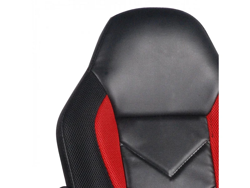 Fauteuil de bureau en simili noir et rouge avec roulettes - MASTER