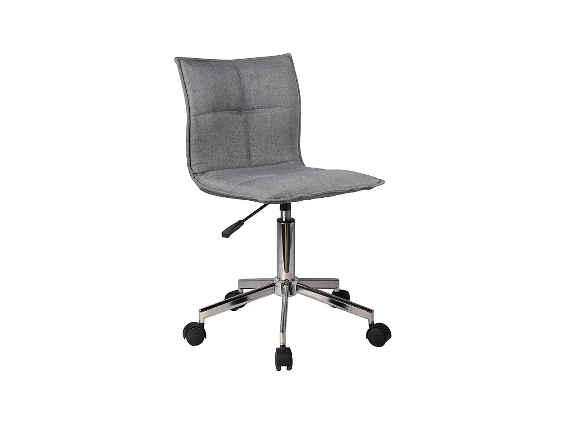 Chaise de bureau en tissu gris anthracite matelassé roulettes - AGENCY