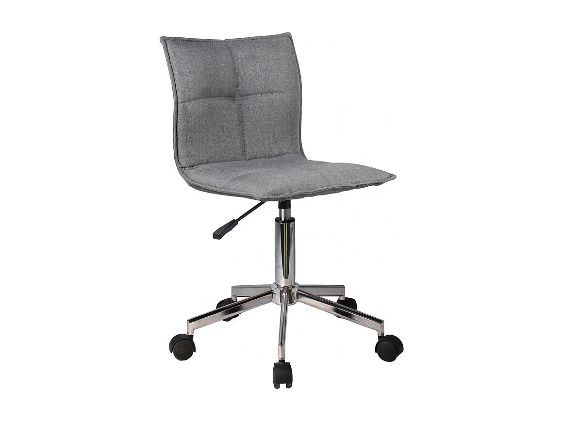 Chaise de bureau en tissu gris anthracite matelassé roulettes - AGENCY