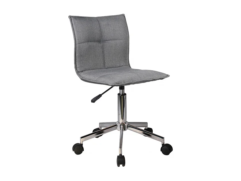 Chaise de bureau en tissu gris anthracite matelassé roulettes - AGENCY