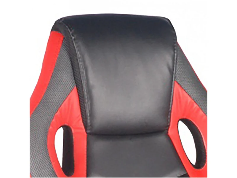 Fauteuil gaming en simili noir et rouge et assise réglable - ALPHA