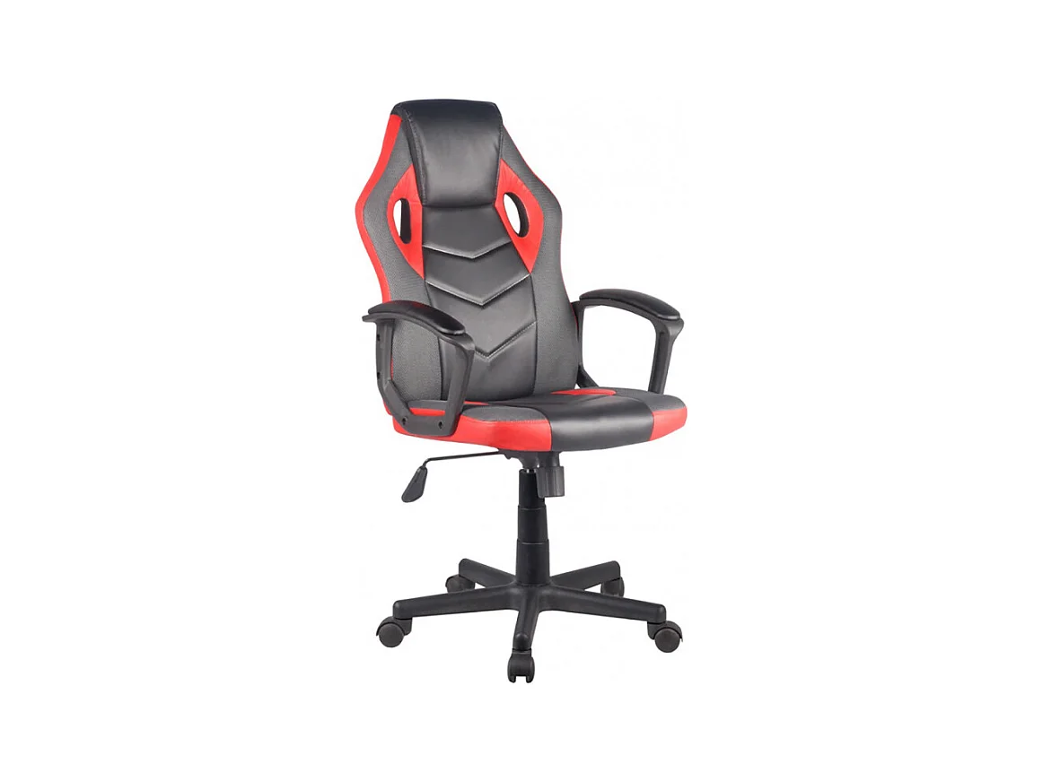 Fauteuil gaming en simili noir et rouge et assise réglable - ALPHA