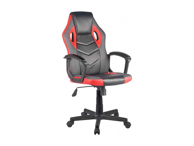 Fauteuil gaming en simili noir et rouge et assise réglable - ALPHA