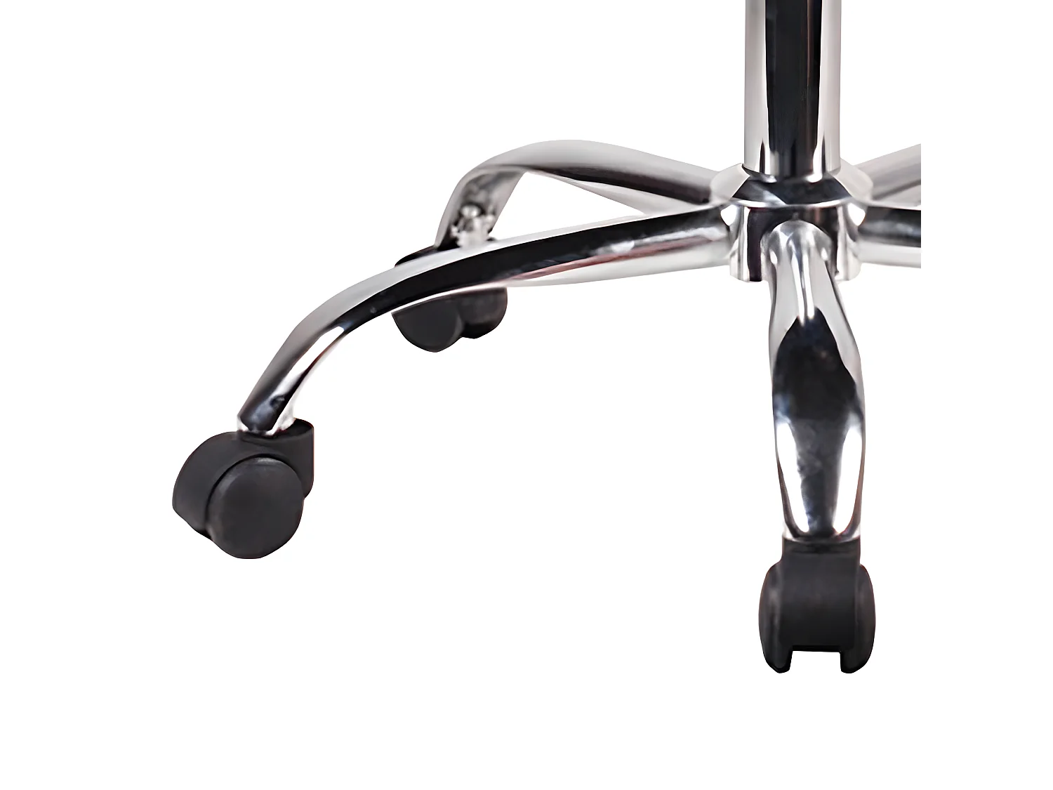 Fauteuil de bureau en mesh noir et métal chromé avec roulettes - SOFT