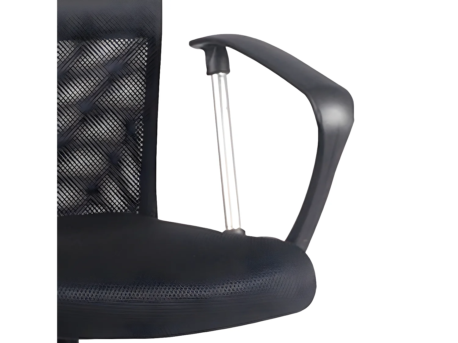 Fauteuil de bureau en mesh noir et métal chromé avec roulettes - SOFT