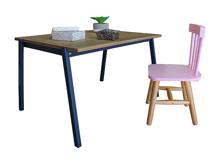Table de jardin pour enfant en bois d'acacia bleu - CHARLOTTE 3422