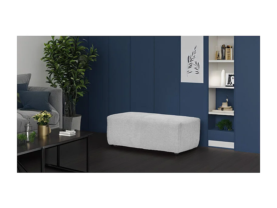 Pouf pour canapé modulable en tissu gris clair - MODULO