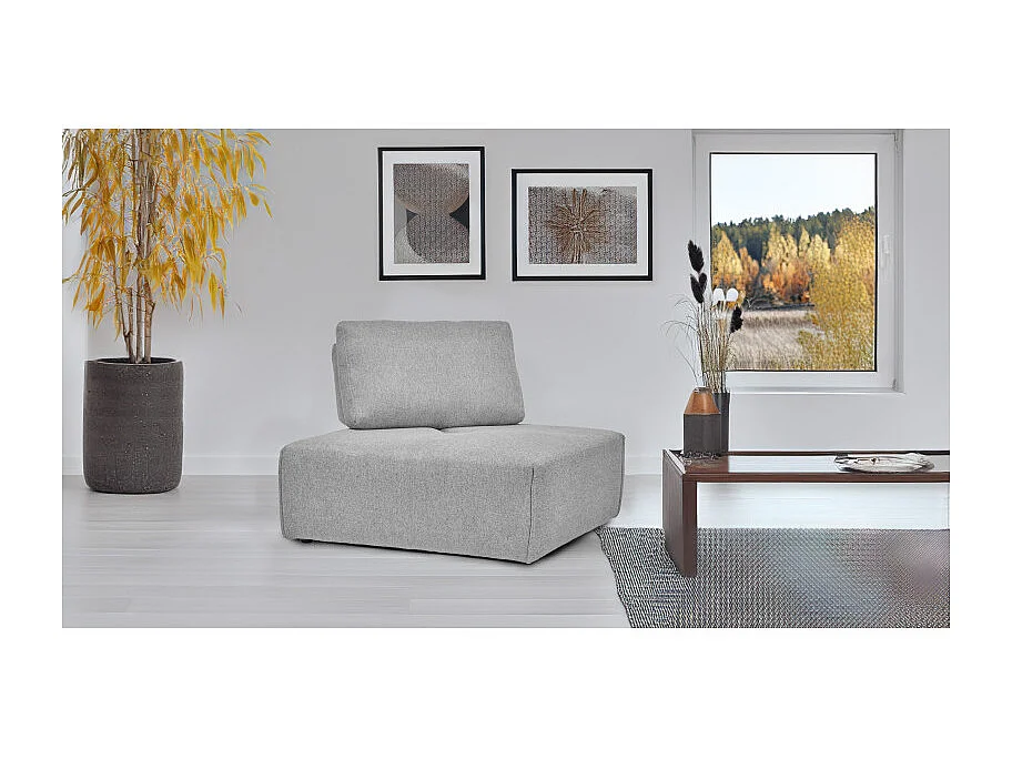 Angle canapé modulable avec dossier réglable tissu gris clair - MODULO