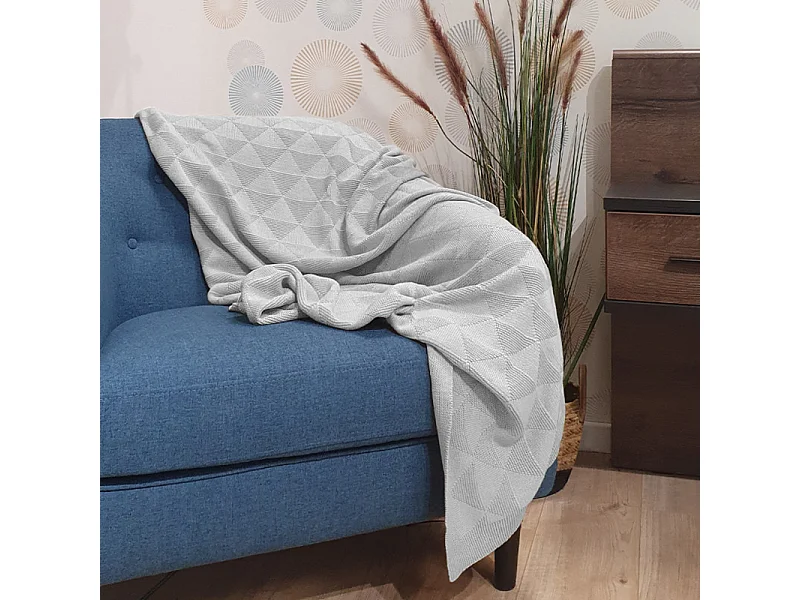 Plaid bébé tricot en coton gris clair 100 x 150 cm - TRIXIE 6767