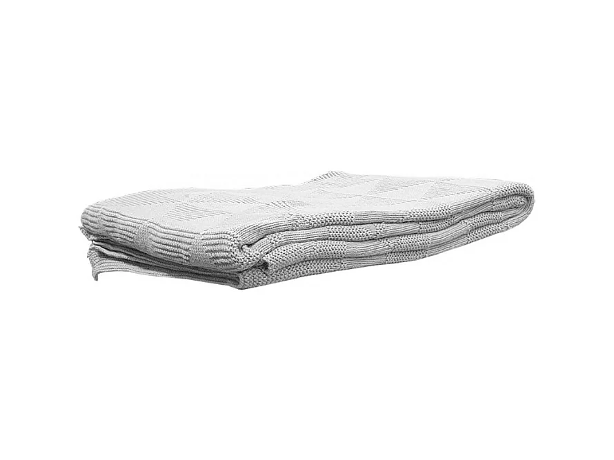 Plaid bébé tricot en coton gris clair 100 x 150 cm - TRIXIE 6767