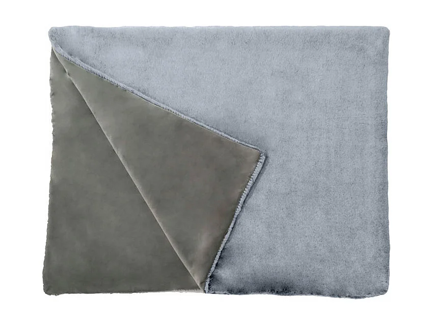Plaid en fausse fourrure gris givré ultra doux 130x170 cm - LEVY