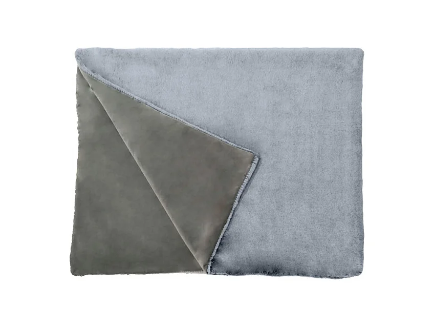 Plaid en fausse fourrure gris givré ultra doux 130x170 cm - LEVY