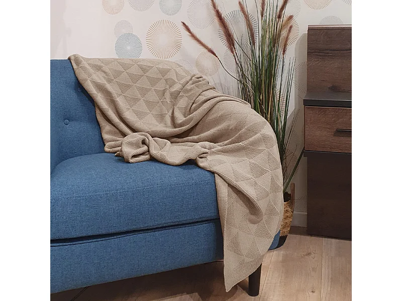 Plaid bébé tricot en coton beige 100 x 150 cm - TRIXIE 6880