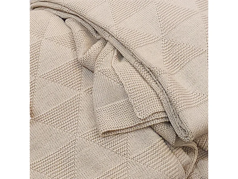 Plaid bébé tricot en coton beige 100 x 150 cm - TRIXIE 6880