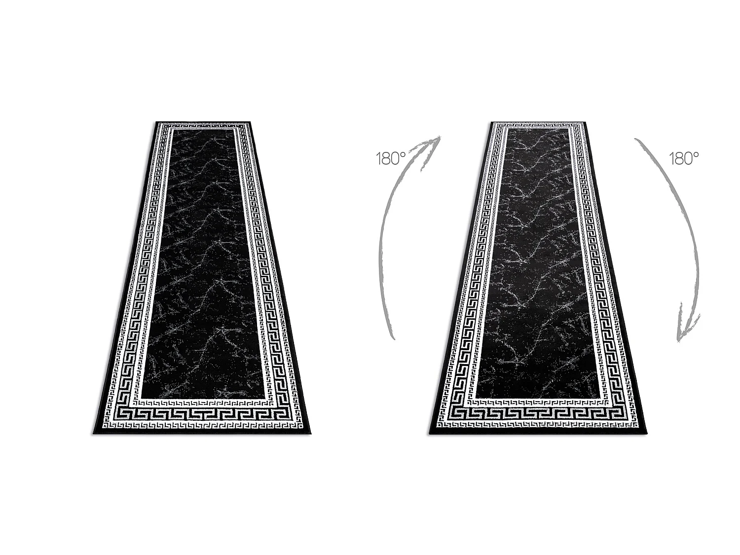 Tapis, le tapis de couloir GLOSS moderne 2813 87 élégant, cadre, gre 70x200 cm