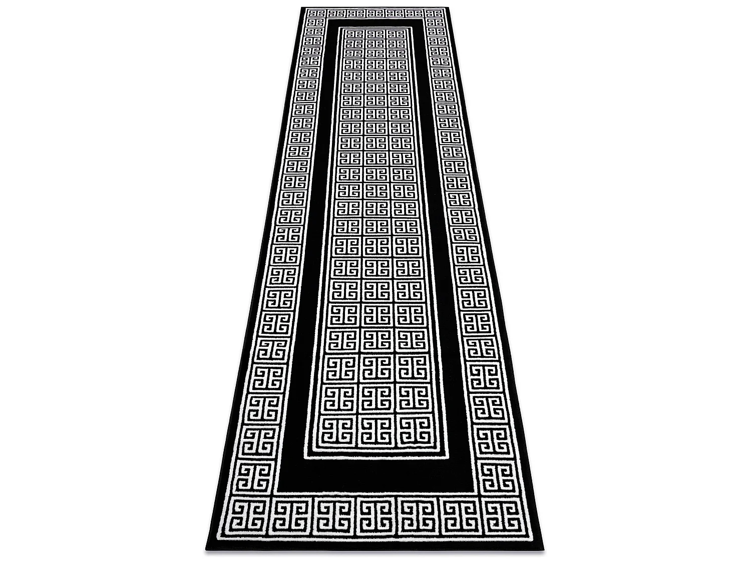 Tapijt GLOSS modern 6776 85 stijlvol, frame, Grieks zwart / ivoorkleur 70x200 cm