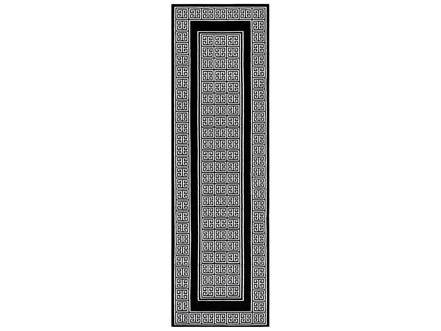 Tapijt GLOSS modern 6776 85 stijlvol, frame, Grieks zwart / ivoorkleur 70x200 cm