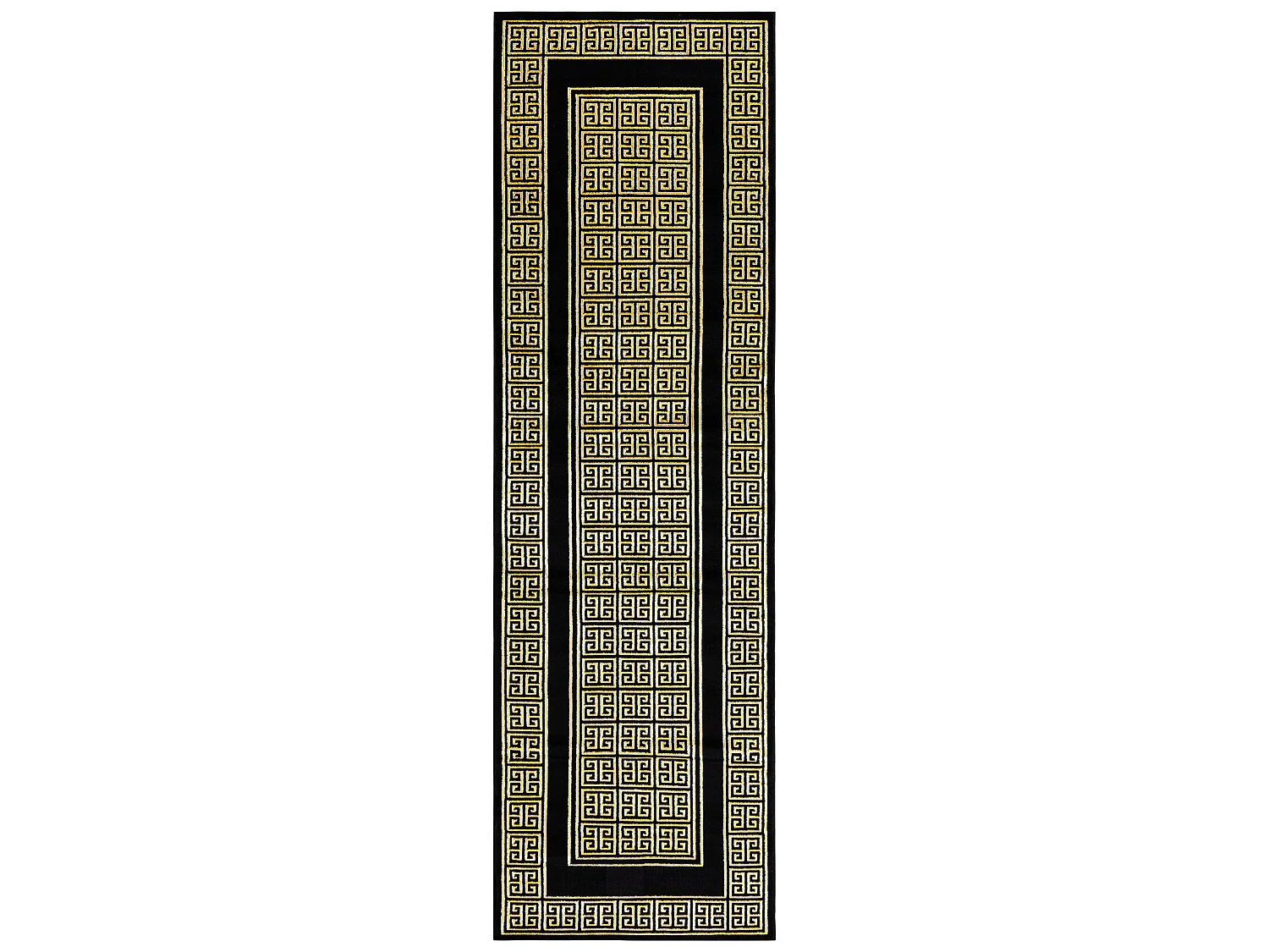 Tapijt GLOSS modern 6776 86 stijlvol, frame, Grieks zwart / goud 80x250 cm