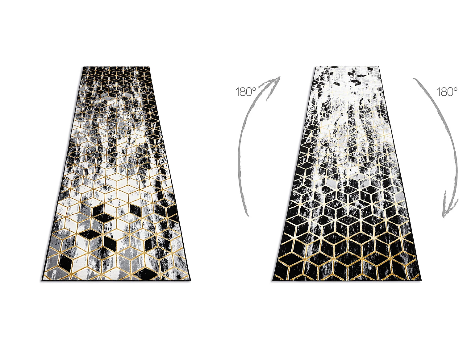 Modern GLOSS Teppich, Läufer 409A 82 Würfel stilvoll, glamour, art d 80x200 cm