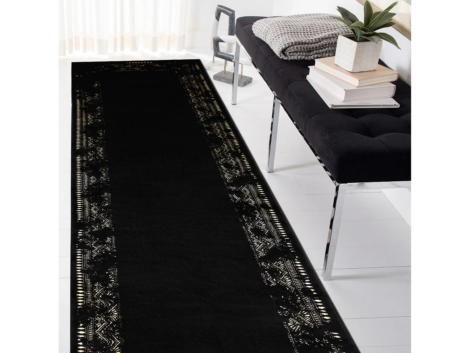 Tapis, le tapis de couloir GLOSS moderne 408C 86 Cadre élégant, glam 70x200 cm