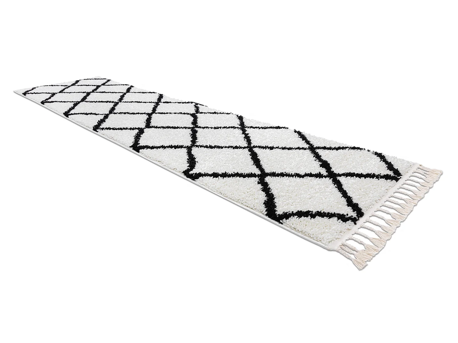 Tapijt, Vloerbekleding BERBER CROSS wit - voor keuken, naar de gang 70x200 cm