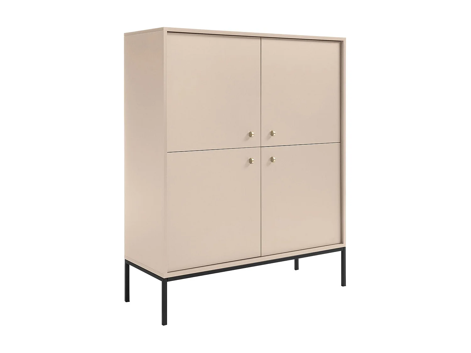 Hoge buffetkast - 4 deuren - Beige - BOGDAN