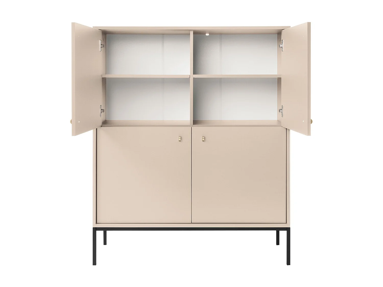 Hoge buffetkast - 4 deuren - Beige - BOGDAN