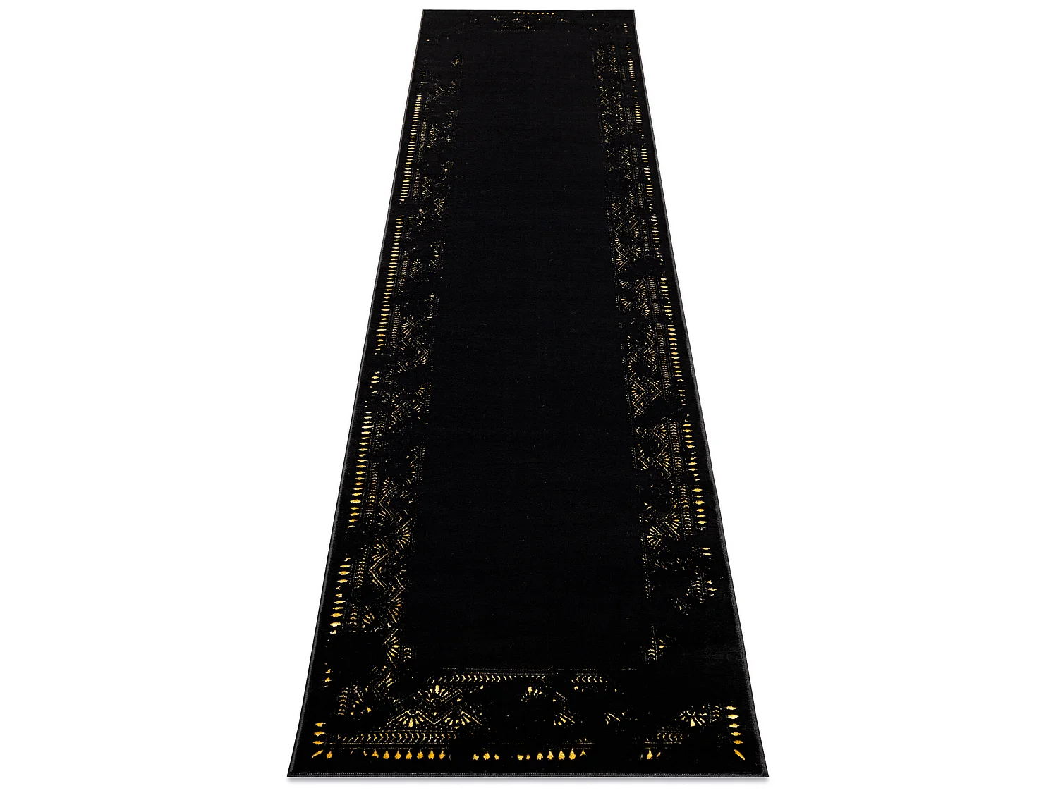 Tapijt GLOSS modern 408C 86 Frame stijlvol, glamour, art deco zwart /  80x250 cm