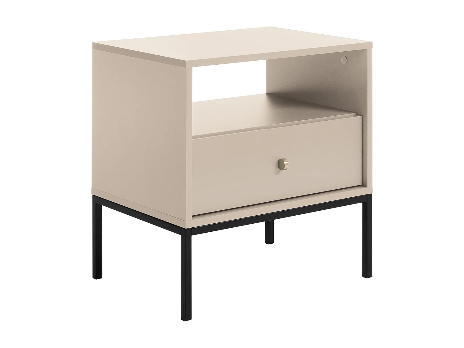 Nachtkastje - 1 lade en 1 nis - Beige - BOGDAN